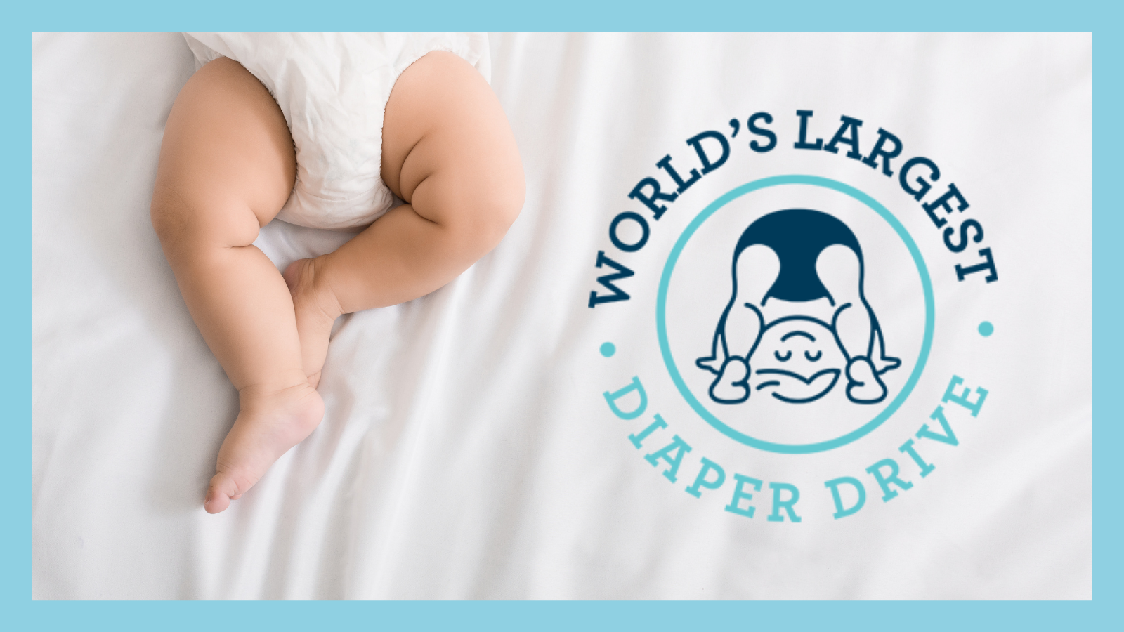 Worlds largest diaper drive logo with baby legs