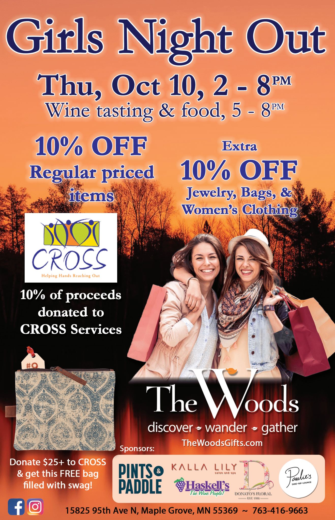 Girls Night Out at The Woods - Flyer